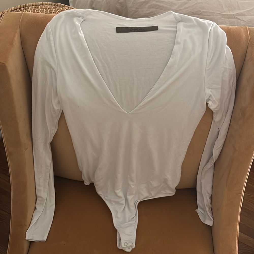 Enza Costa size small white v neck bodysuit